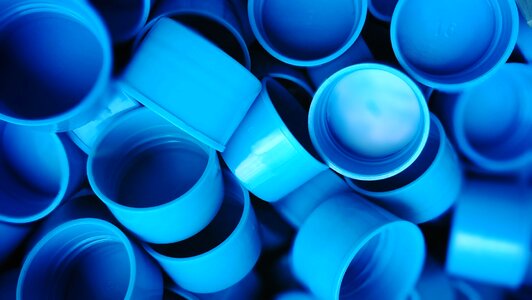 Color bottle cap blue bottle