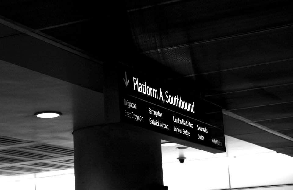 platform a, southbound signage