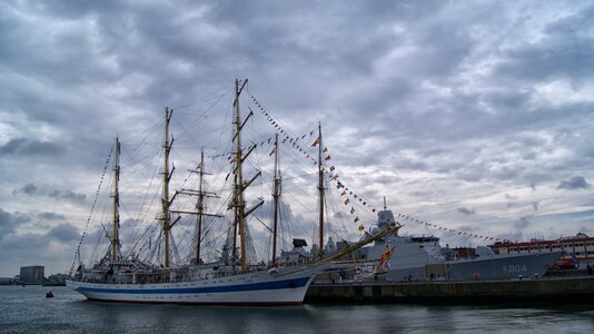 Sailing boat rigging photo