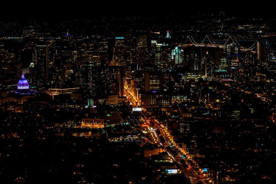 aerial photography of high-rise building during nighttime photo