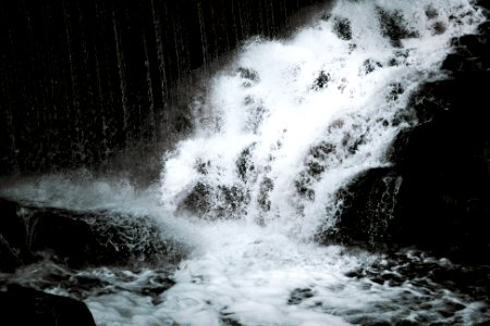 Waterfall, Dark, Water