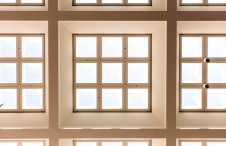 closeup photo of white and brown paneled frame lot