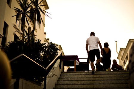Facing away, Walking, Stairs