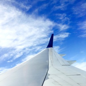 Airplane, Sky, Wing photo