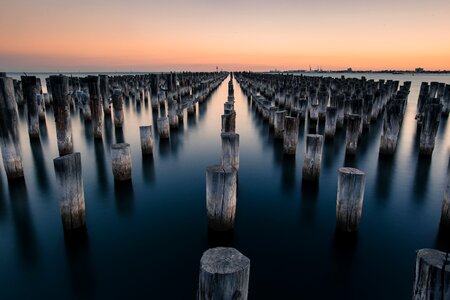 Pillars shadow sunset photo