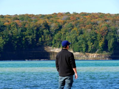 Pictured rocks, United states, Contemplating photo