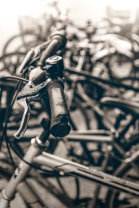 selective focus photo of gray bicycle photo