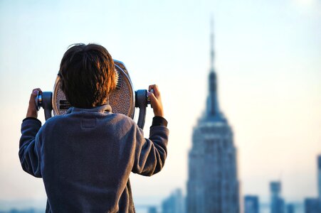 Macro person tower viewer photo