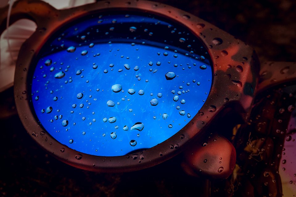 Wet, Sunglasses, Blue