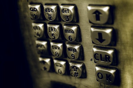 silver telephone dial