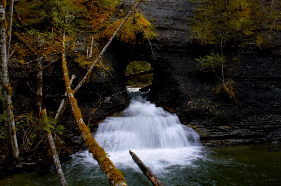 Cave, Waterfall, Nature photo