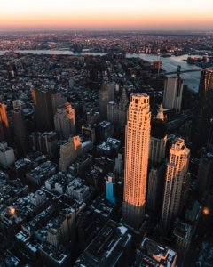 bird's eye view of New York City
