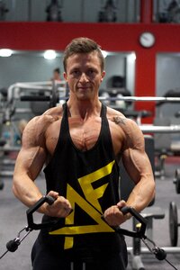 Training muscles man photo