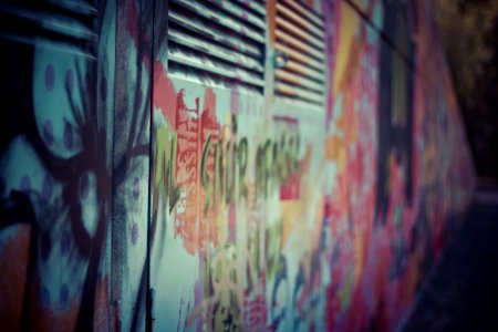 closeup photography of multicolored wall photo