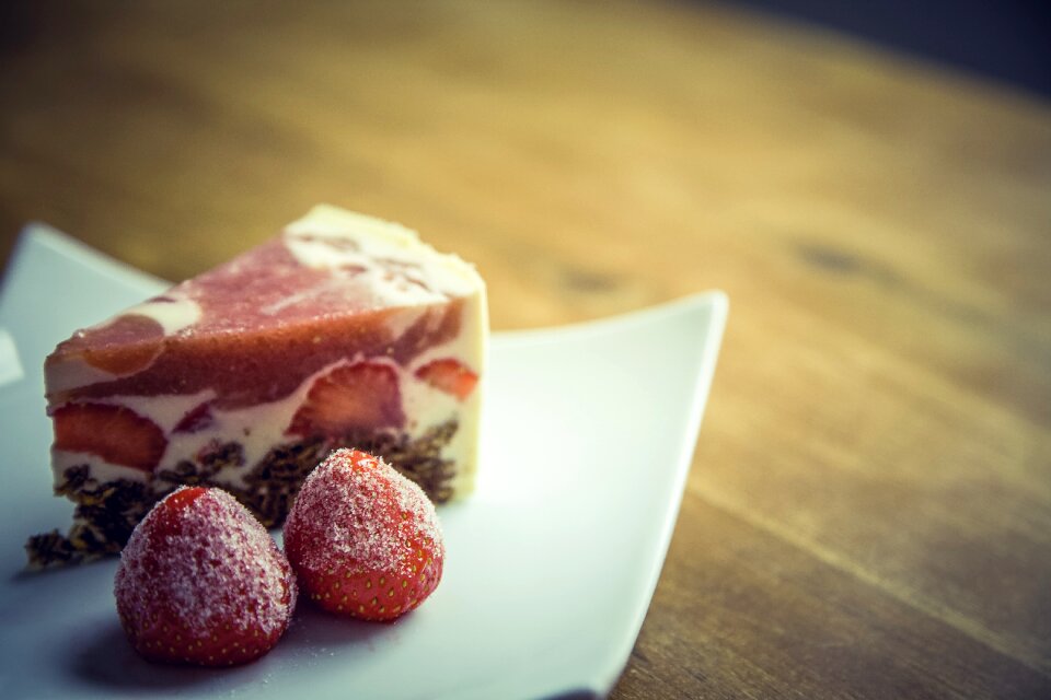 Strawberries sweets brown cake