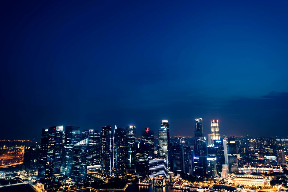 lighted city buildings during nighttime