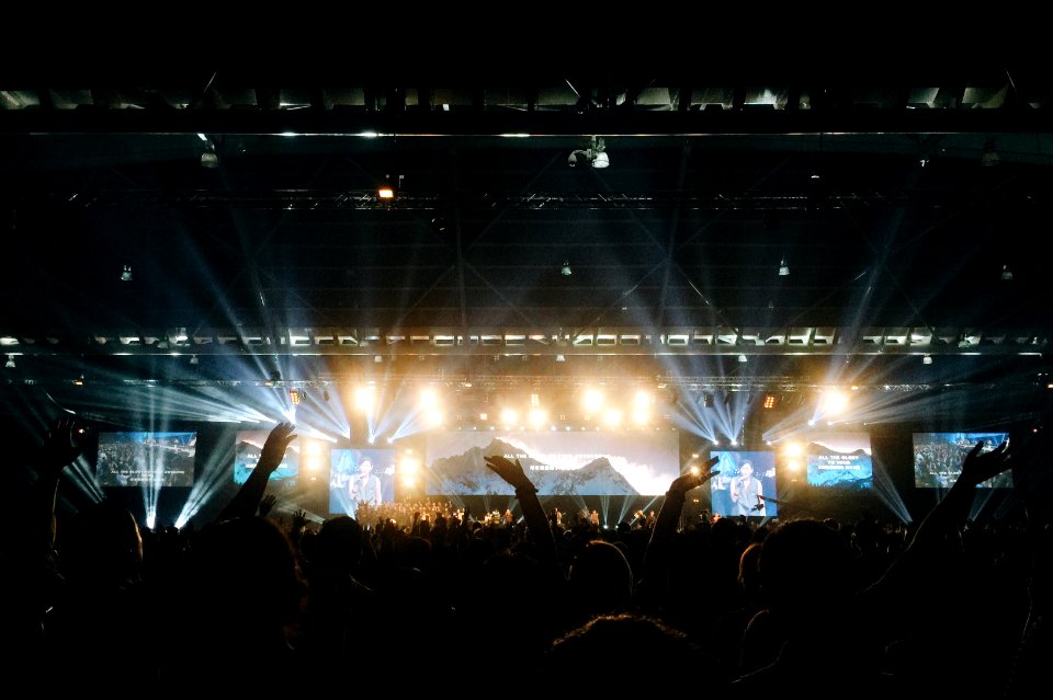 people near stage photo