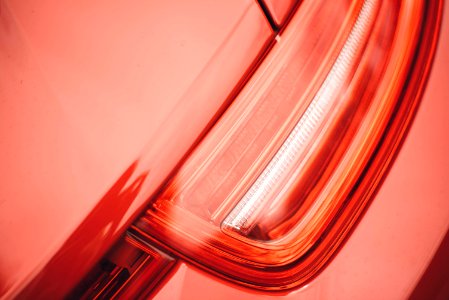 Macro shot of a red car's tail light. photo