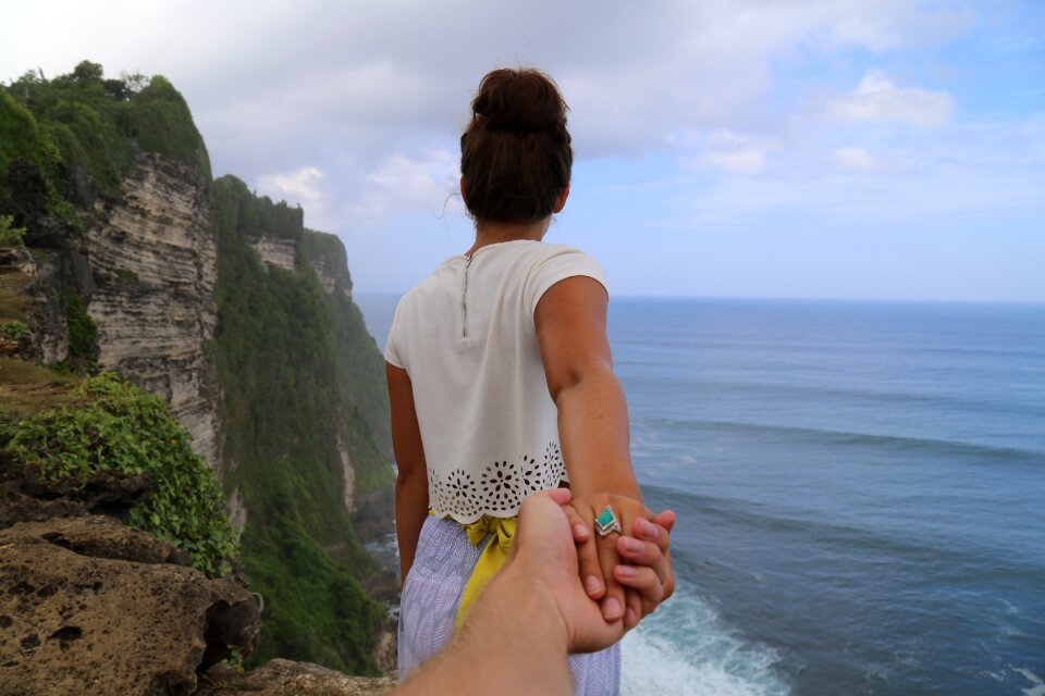 Couple hands nature