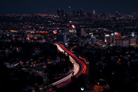 timelapse photo of cityscape with lights photo