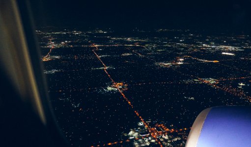 City lights, Airplane, Bright lights photo
