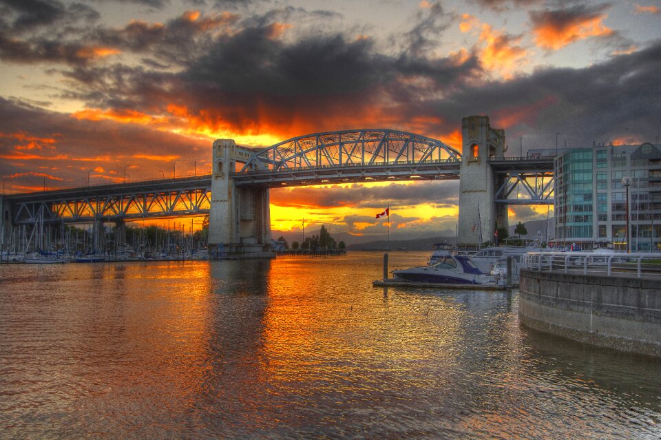 Building burrard street bridge canada photo