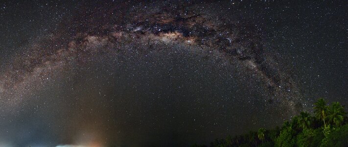 Panoramic sky stars photo