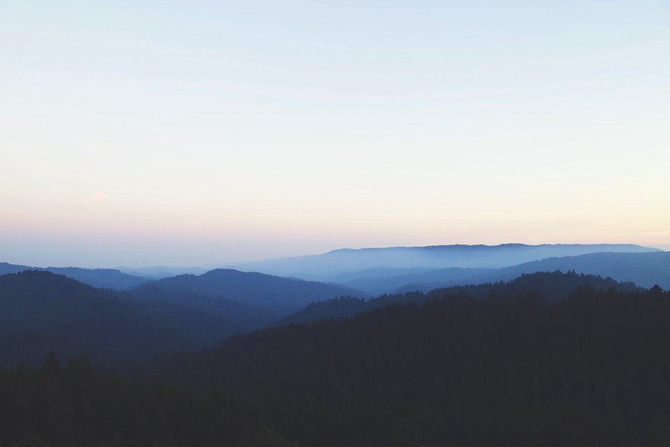 Mountain, Layers, Clouds