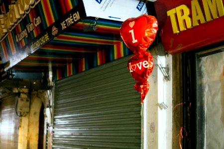 red heart balloons photo