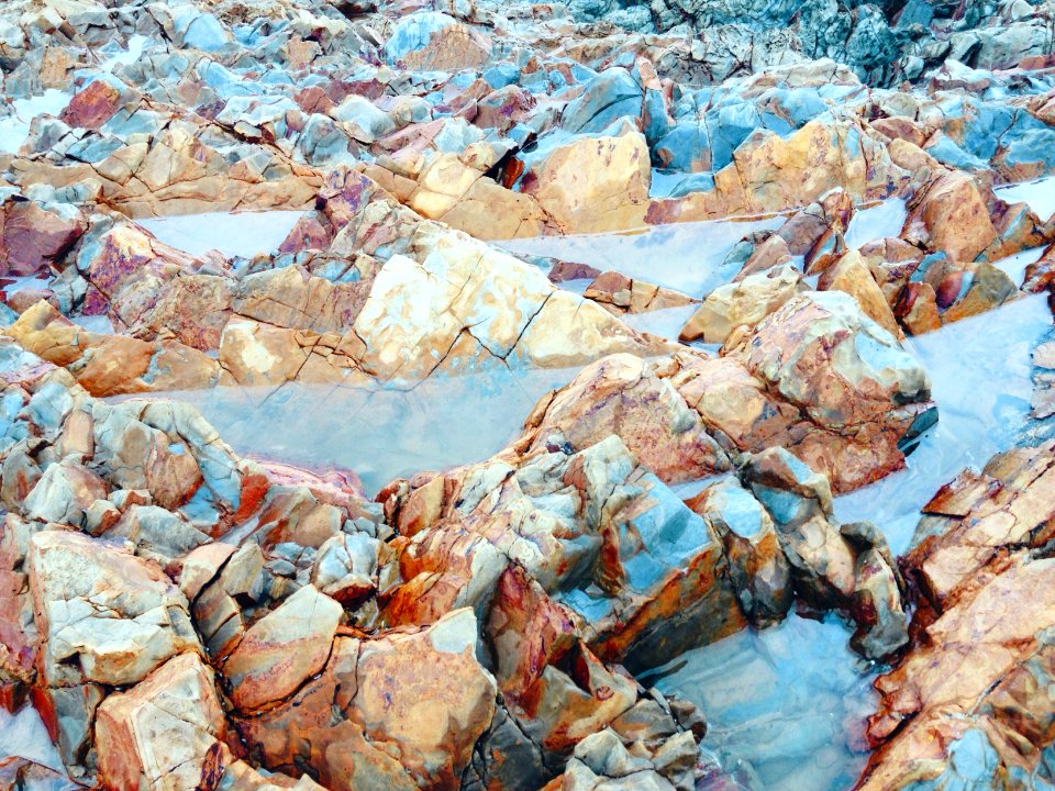 Rock, Colorful, Sea