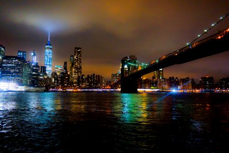 Night shot, Hudson river, Nyc photo