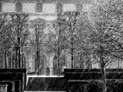 rain outside building