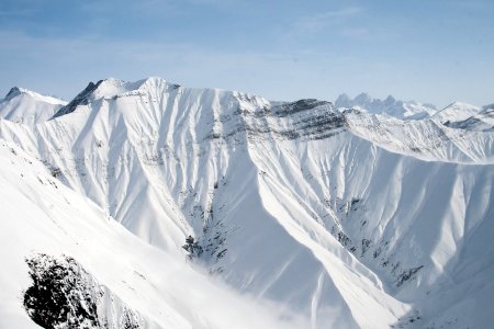 birds eye photography of snow covered mountain photo