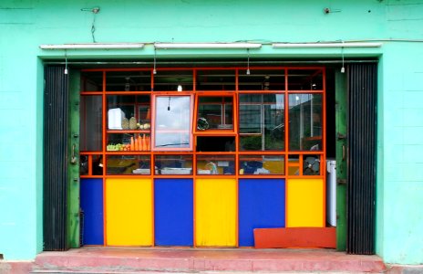 teal concrete store photo