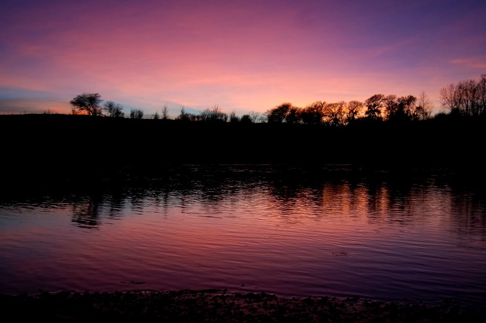 Color, River, Sunset