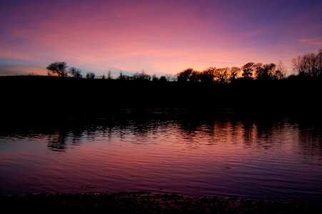 Color, River, Sunset
