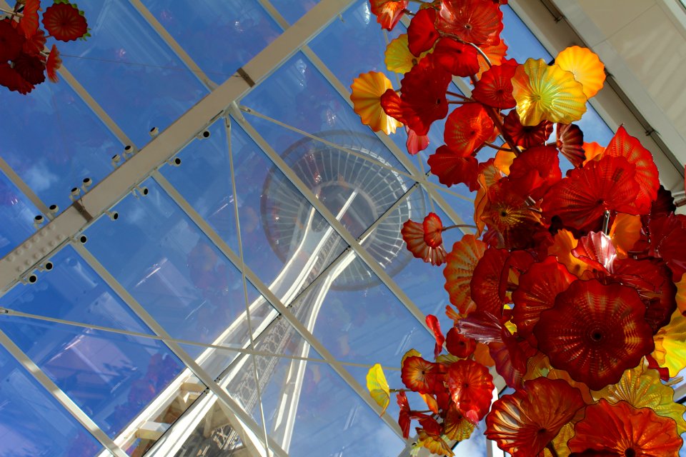worm view of space needle during daytime