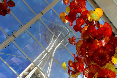 worm view of space needle during daytime photo