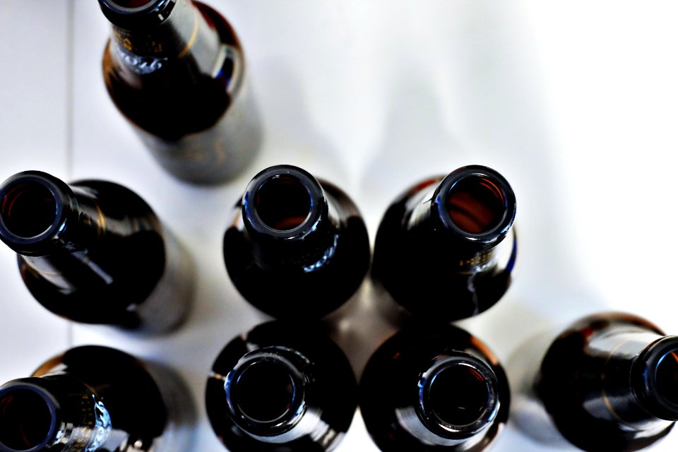 aerial photography of black bottles
