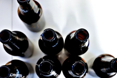 aerial photography of black bottles