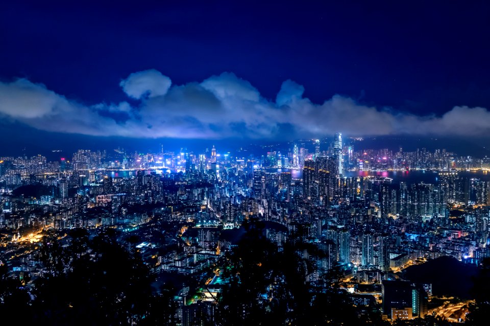Hong kong, Beacon hill, Night view