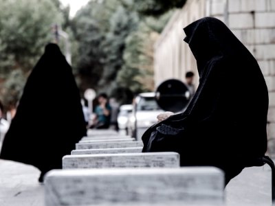 woman in black niqab during daytime photo