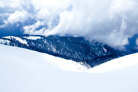 landscape photography of snow covered hill photo