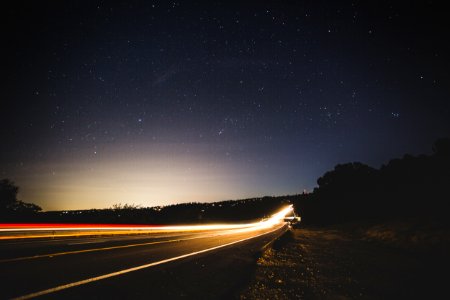 time lapse photography of roadway photo