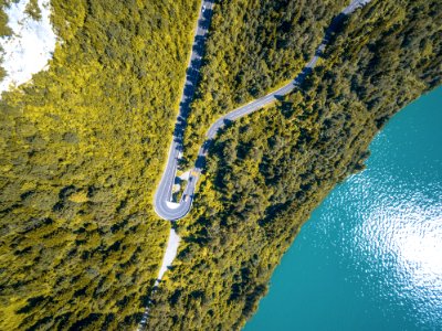 bird's eye view of highway photo