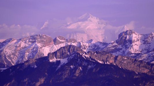 landscape photography of mountain covered by snow photo