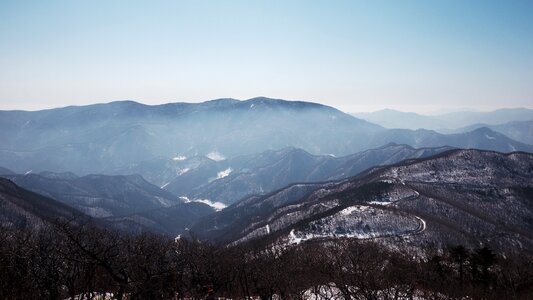 Climbing winter landscape photography photo