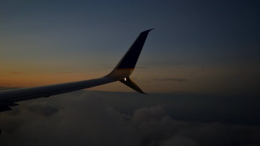 Sunset, Clouds, Wing