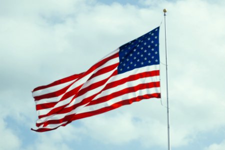 U.S.A. flag with pole photo