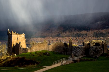 brown castle near green field and brown trees